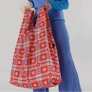 Baggu Sandy Liang Shopping Baggu Flower Market Plaid Bag Tote